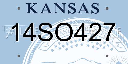 14SO427 Kansas License Plate