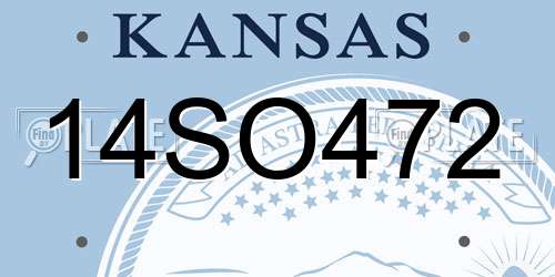 14SO472 Kansas License Plate