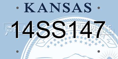 14SS147 Kansas License Plate