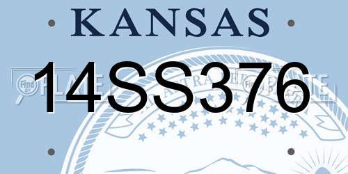 14SS376 Kansas License Plate
