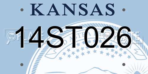 14ST026 Kansas License Plate