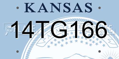 14TG166 Kansas License Plate