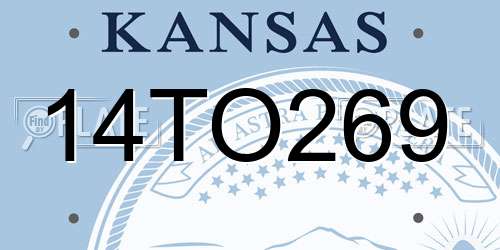 14TO269 Kansas License Plate