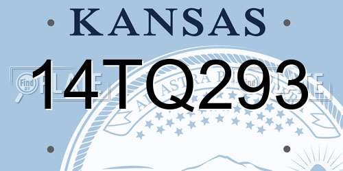 14TQ293 Kansas License Plate