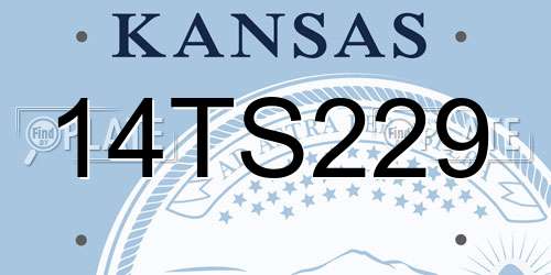 14TS229 Kansas License Plate