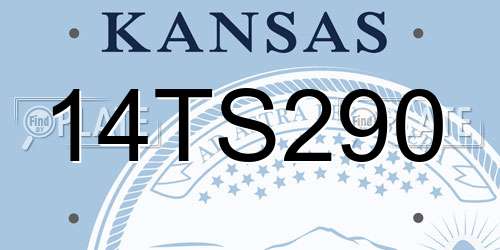 14TS290 Kansas License Plate