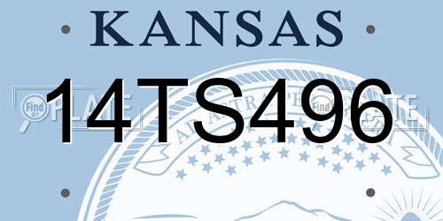 14TS496 Kansas License Plate