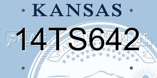 14TS642 Kansas License Plate