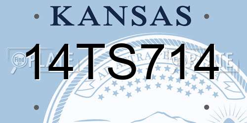 14TS714 Kansas License Plate