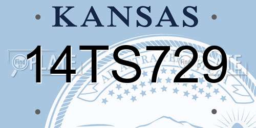 14TS729 Kansas License Plate