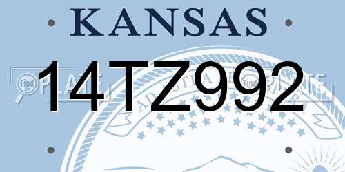 14TZ992 Kansas License Plate