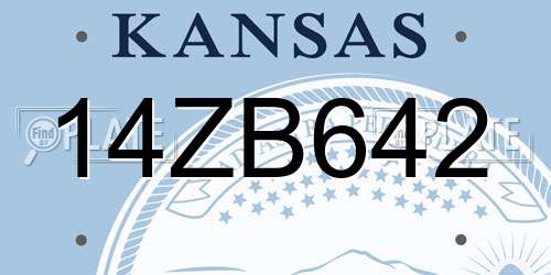 14ZB642 Kansas License Plate