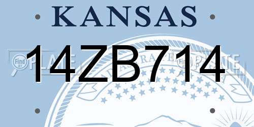 14ZB714 Kansas License Plate
