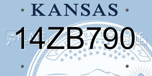 14ZB790 Kansas License Plate