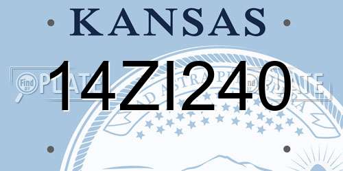 14ZI240 Kansas License Plate