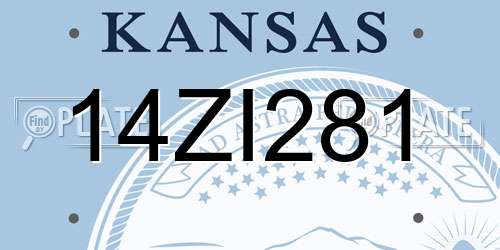 14ZI281 Kansas License Plate