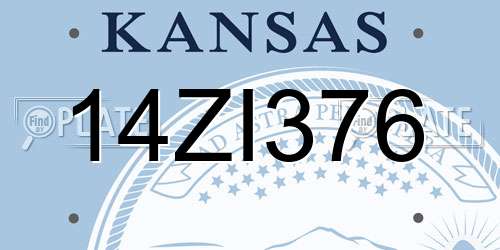 14ZI376 Kansas License Plate