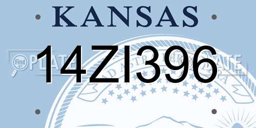 14ZI396 Kansas License Plate