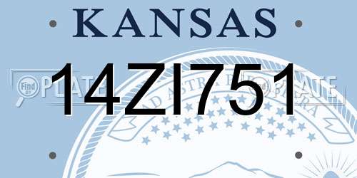 14ZI751 Kansas License Plate