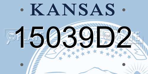 15039D2 Kansas License Plate