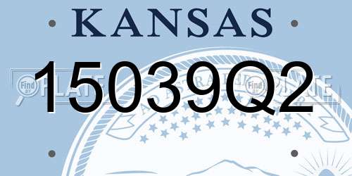 15039Q2 Kansas License Plate