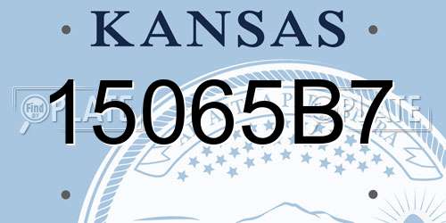 15065B7 Kansas License Plate
