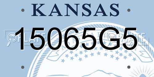 15065G5 Kansas License Plate