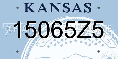 15065Z5 Kansas License Plate