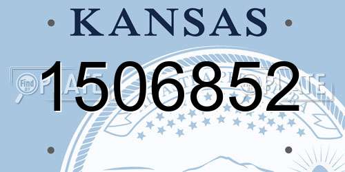 1506852 Kansas License Plate