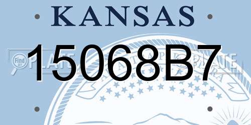 15068B7 Kansas License Plate