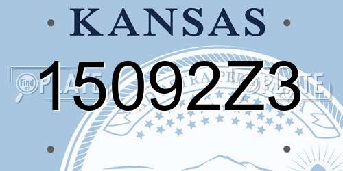 15092Z3 Kansas License Plate