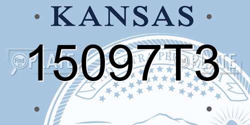 15097T3 Kansas License Plate
