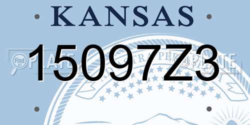 15097Z3 Kansas License Plate