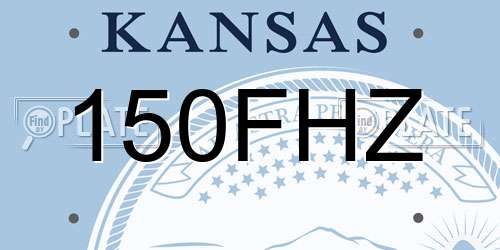 150FHZ Kansas License Plate