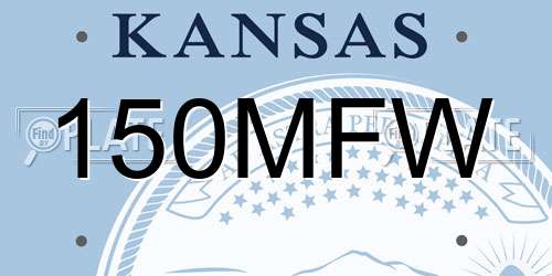 150MFW Kansas License Plate