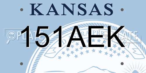 151AEK Kansas License Plate