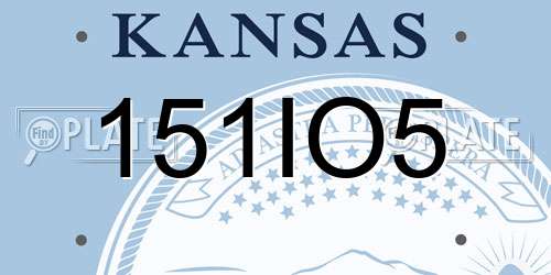 151IO5 Kansas License Plate
