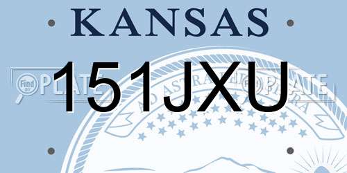 151JXU Kansas License Plate