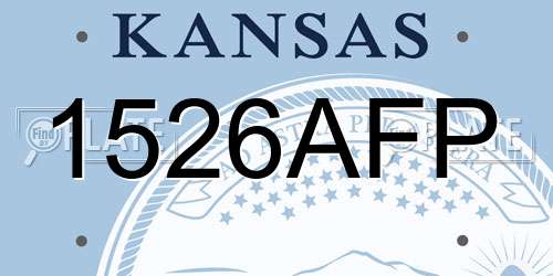 1526AFP Kansas License Plate