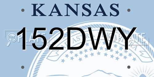 152DWY Kansas License Plate