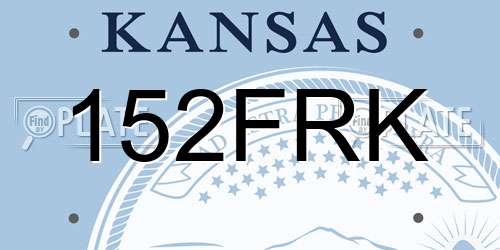 152FRK Kansas License Plate