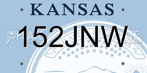 152JNW Kansas License Plate