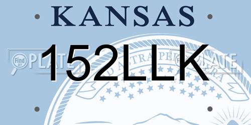 152LLK Kansas License Plate
