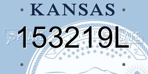 153219L Kansas License Plate
