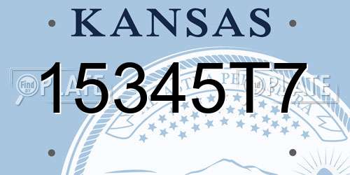 15345T7 Kansas License Plate