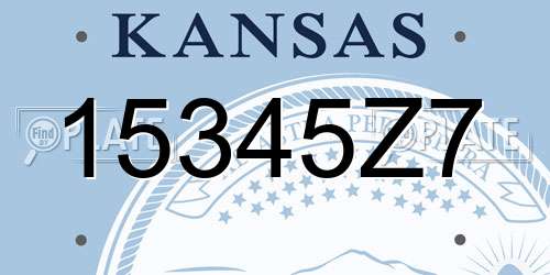 15345Z7 Kansas License Plate