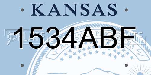 1534ABF Kansas License Plate