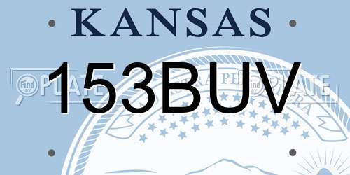 153BUV Kansas License Plate