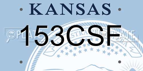 153CSF Kansas License Plate