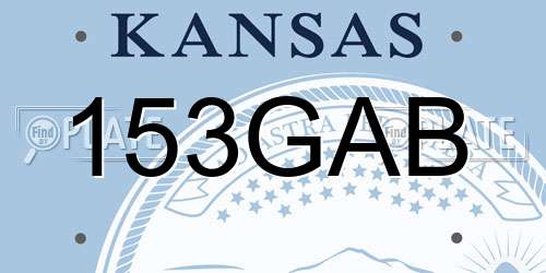 153GAB Kansas License Plate